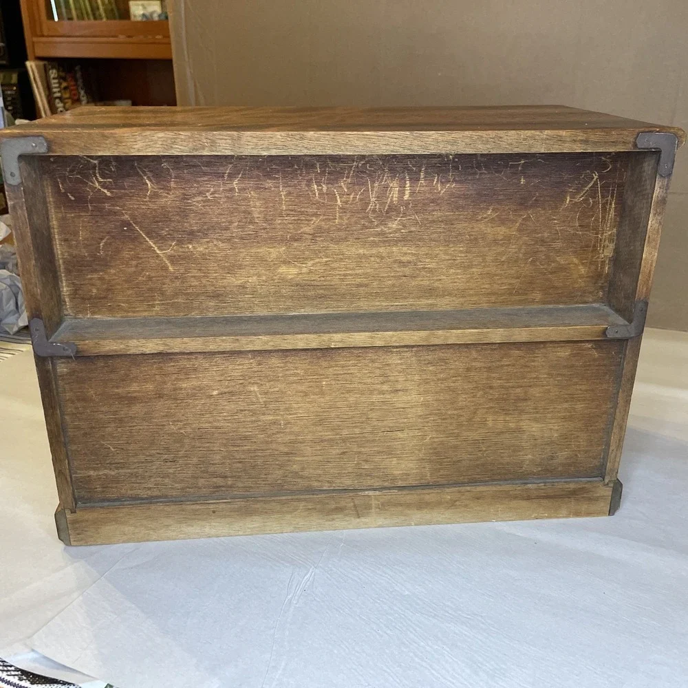 Large Wooden Chest Jewelry Box, Swing Open Doors, 6 Drawers, Mele‎ Japan Carved